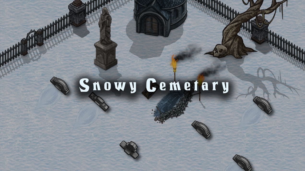 Any world snowy cemetery