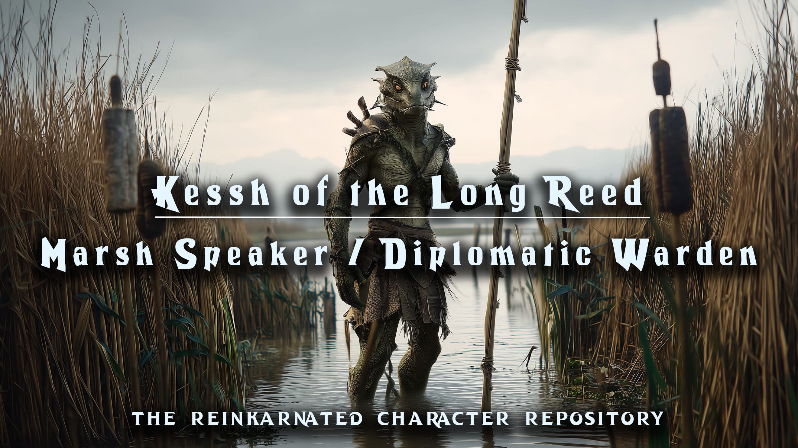Kessh of the Long Reed – Lizardfolk Marsh Speaker / Diplomatic Warden